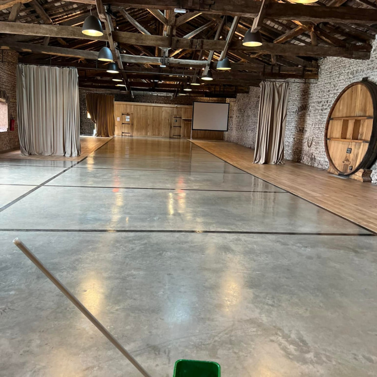 Décapage et application d’émulsion métallisante dans une salle de réception – Château de Corcelles-en-beaujolais - 69220